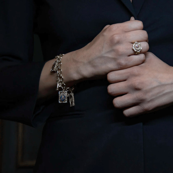 VIRGINS SAINTS & ANGELS VSA Retablo Framed Charm Bracelet Silver - Picture 2 of 8